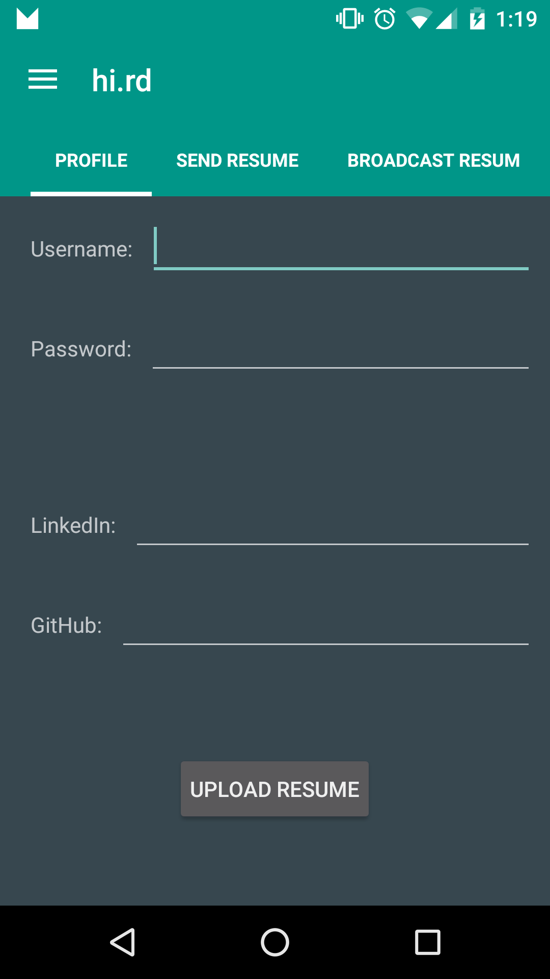 Screenshot of hi.rd — Tiny URL shortener with click analytics.