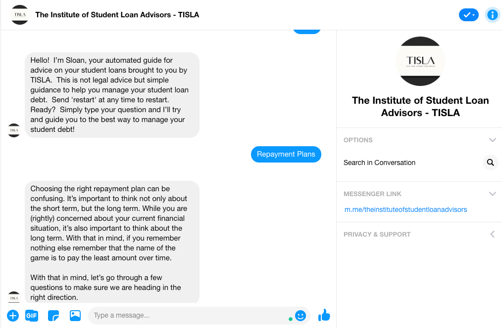 Screenshot of TISLA Student Loan FAQ — Open-source student loan FAQ for the Institute of Student Loan Advisors.