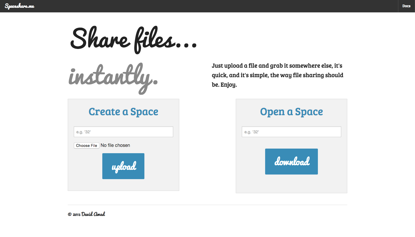 Screenshot of spaceshare — Airbnb-style platform for sharing unused office space, built at a hackathon.