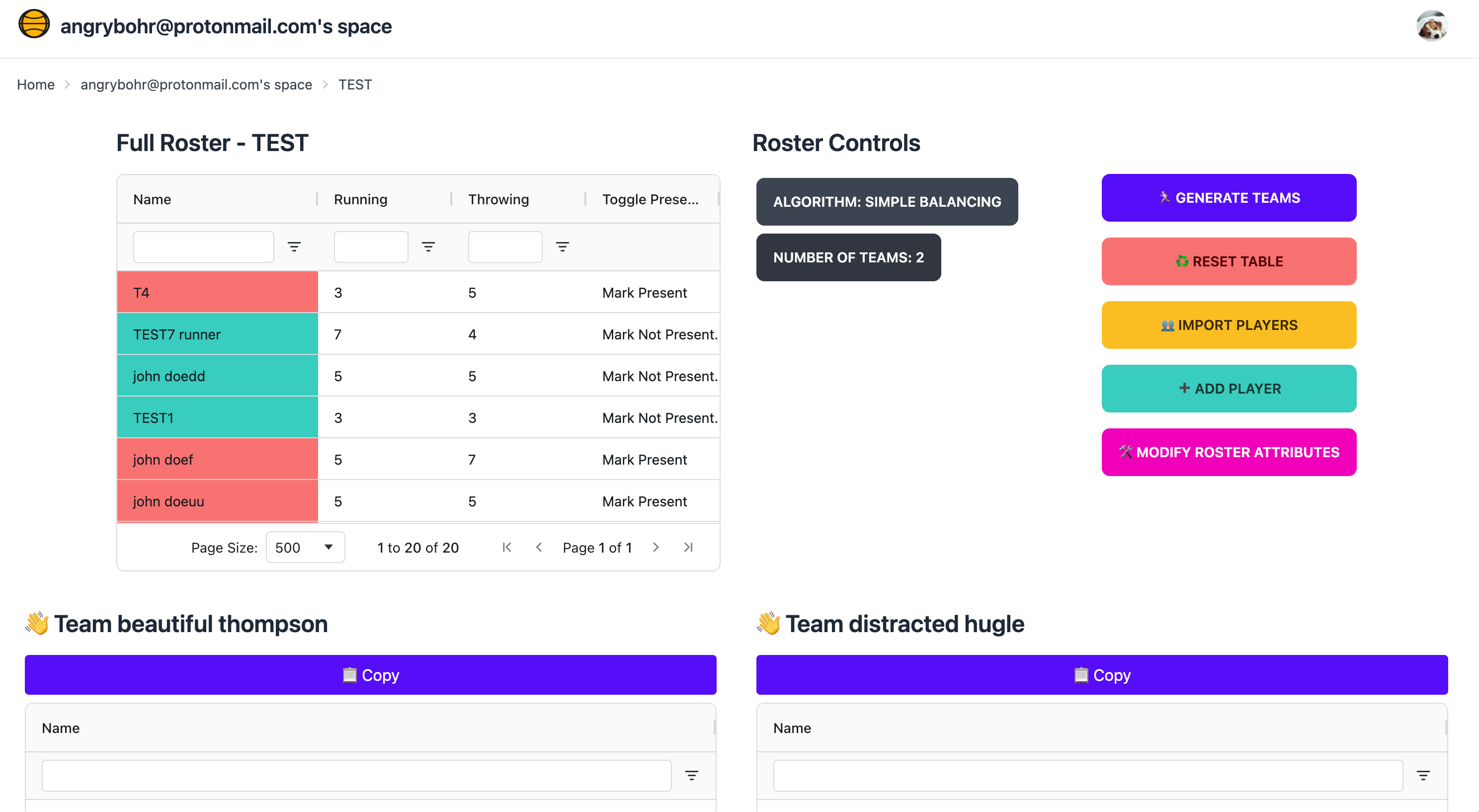 Screenshot of teamlab — A hub for hackathon teams to find each other.