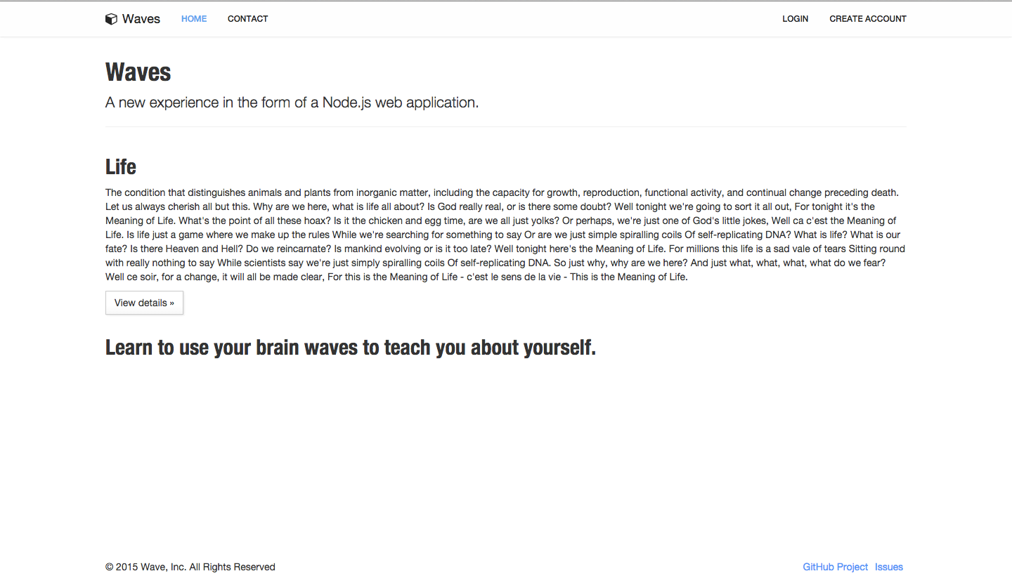 Screenshot of Waves — Numerical simulation of the 2D wave equation, written for an undergrad PDE course.